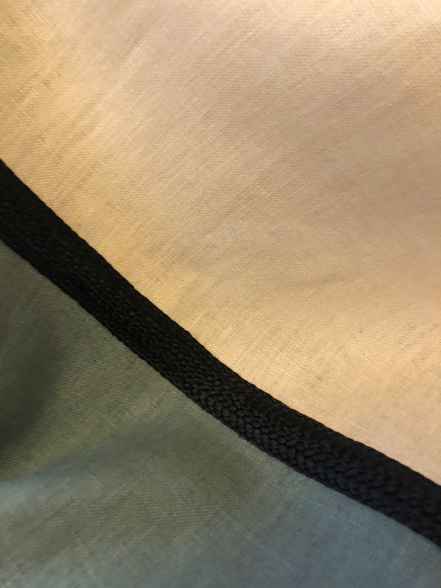 Rideau en lin bi-colore Tête de rideau plis piqués
